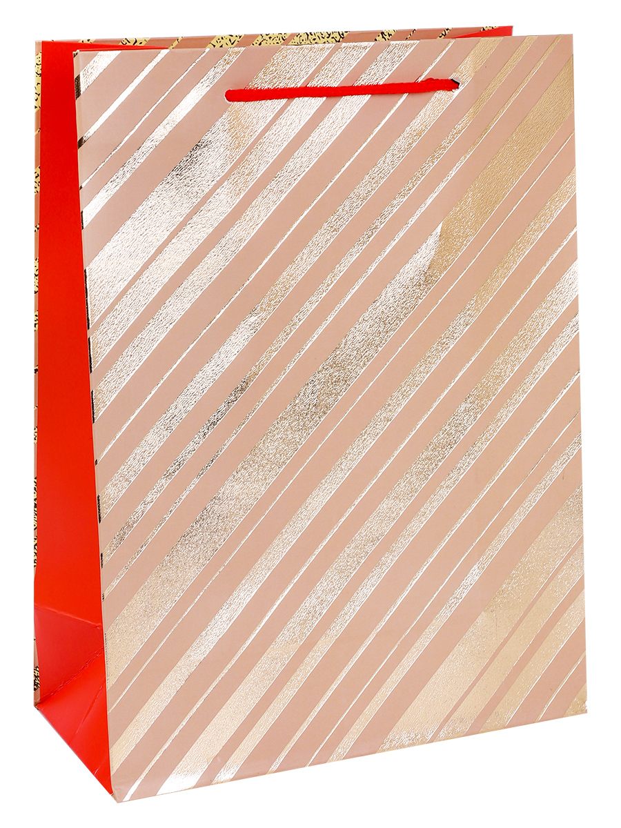Dream cards Пакет подарочный с мат.лам.и тиснен.фольгой31х40х12см(XL)Красное сияние,210г ПКП-3161  (Вид 1)