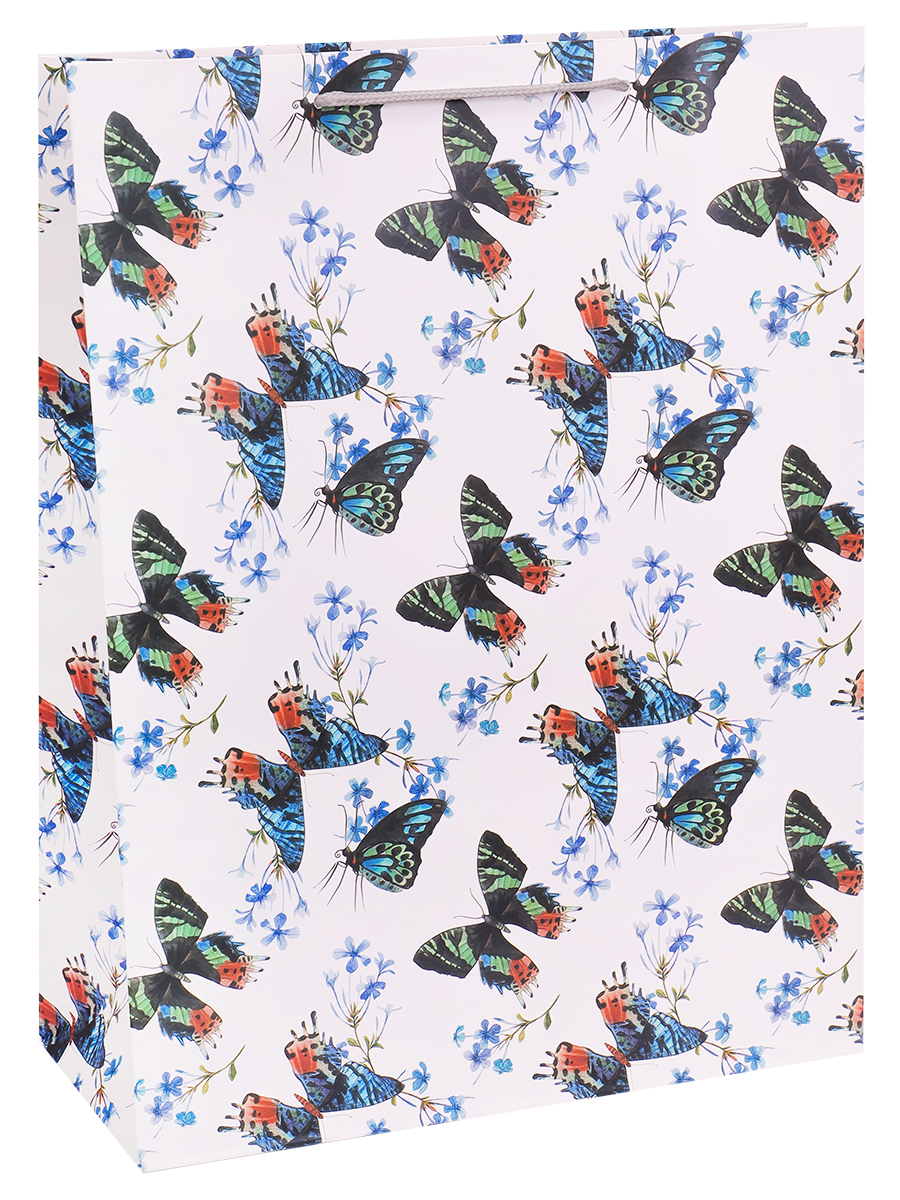 Dream cards Пакет подарочный с мат.лам. 31х42х12см (XL)  Чудесные бабочки, 210 г  ПКП-2640 (Вид 1)