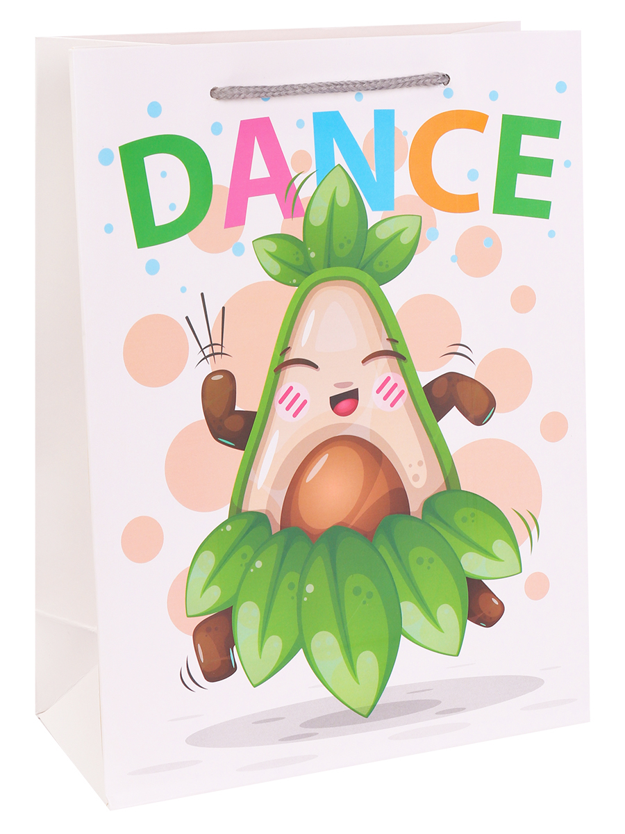 Dream cards Пакет подарочный с мат.лам. 31х40х12см (XL) Танцующий авокадо, 210 г ПКП-3168 (Вид 1)