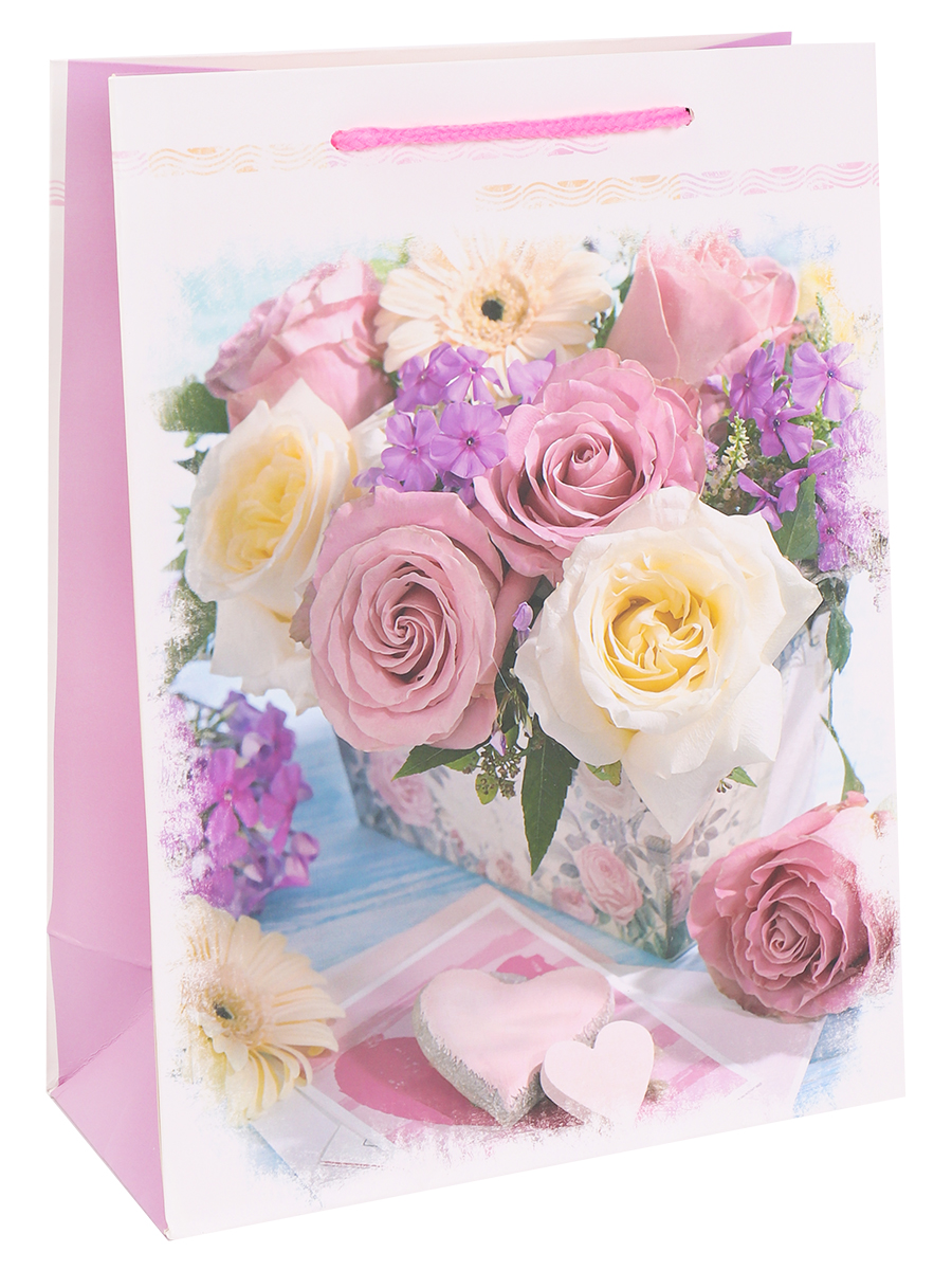 Dream cards Пакет подарочный с мат.лам. 31х40х12см (XL) Ароматные цветы, 210 г ПКП-3179 (Вид 1)