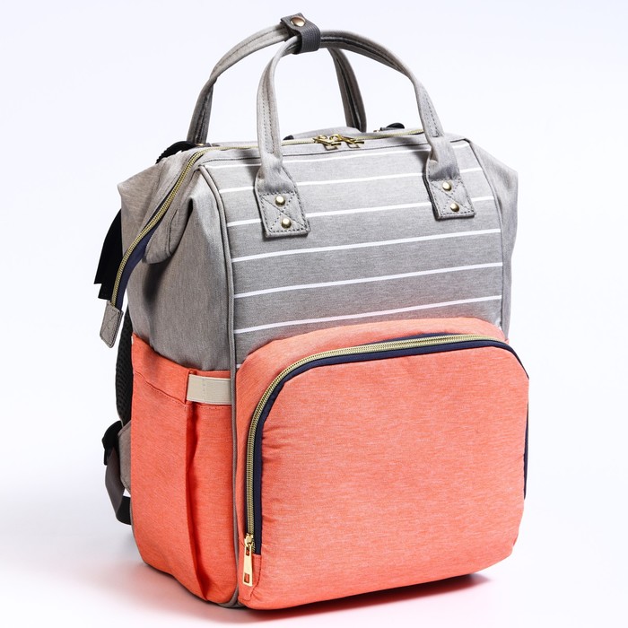 Сумка-рюкзак для хранения вещей малыша, цвет серый/розовый   7547836 (Вид 4)