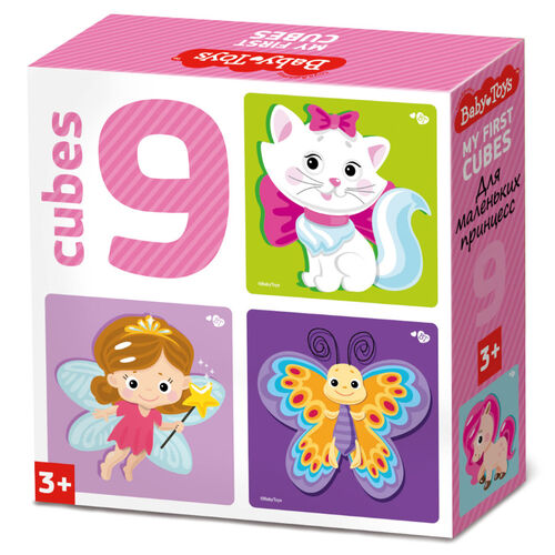 Кубики Для маленьких принцесс (без обклейки) 9 шт Baby Toys арт.03534 (Вид 1)