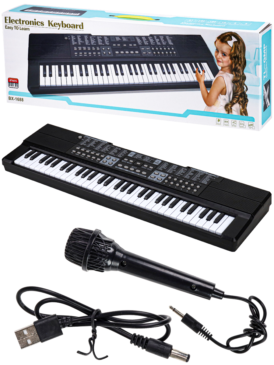 Музыкальная игрушкаСинтезатор(микрофон,USB в к-те,в кор.)(71,5x9x23,8cм) ( Арт. 1843085) (Вид 1)
