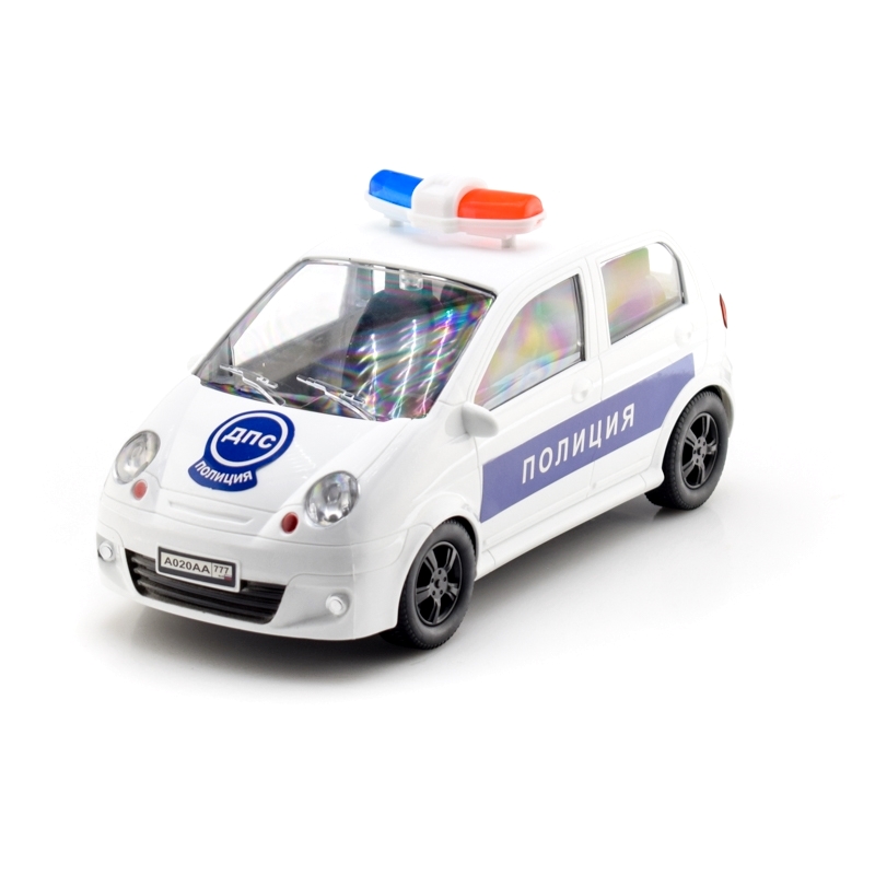 Машина пластмассовая Полицейский хэтчбек, 25см. прозрачные окна КМР 021g
