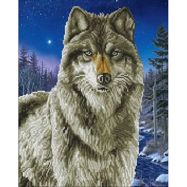 Алмазная мозаика 40*50см Ночной волк (ACI002)