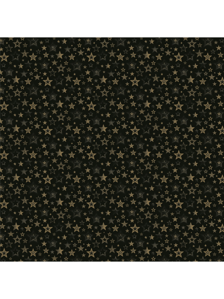 Упаковочная бумага Звёзды (70х100, 10 л, 5+0 доп пантон золото) УБ-3745 (Вид 1)