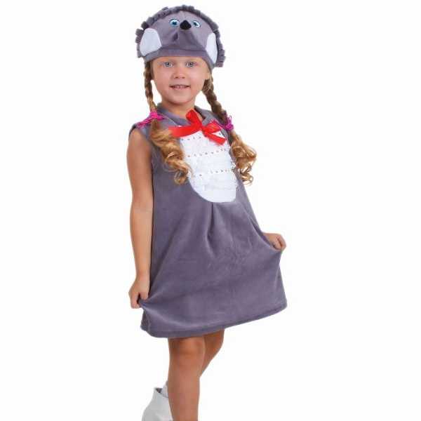 Карнавальный костюм для девочки от 1,5-3-х лет Ежик с грудкой сарафан, шапка   1392518 (Вид 1)