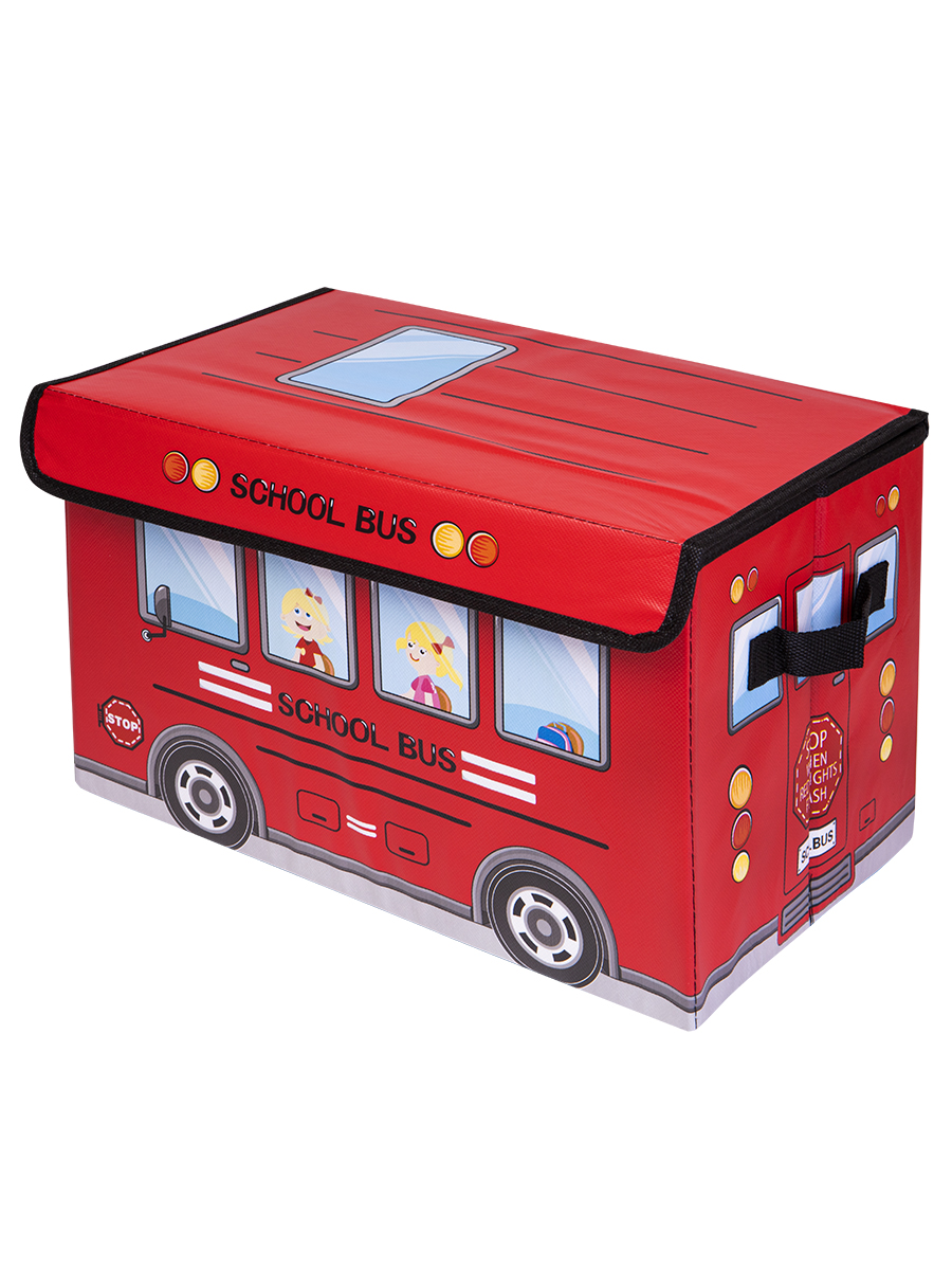 Контейнер для хранения детских игрушек, 38х26х24 см, Автобус (можно сидеть) (арт. ZW32) (Вид 1)