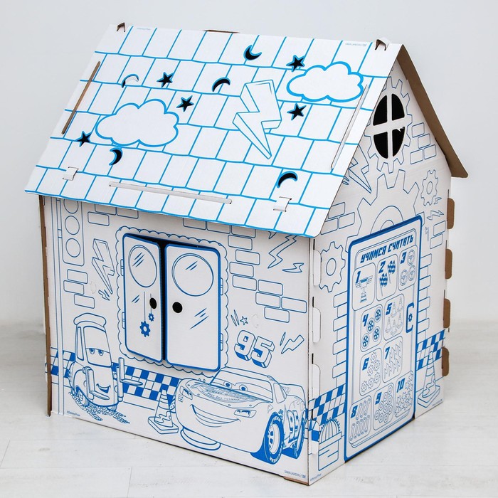 Дом из картона Дом-раскраска набор для творчества, Тачки, Дисней  5352781 (Вид 4)
