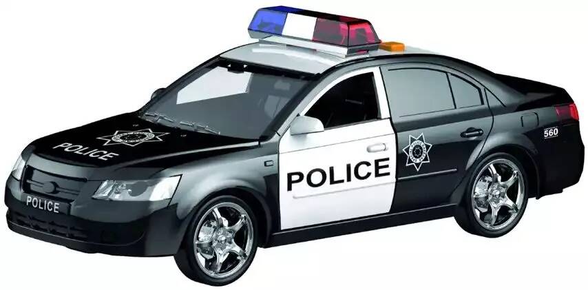 Машина музыкальная полиция со светом на батарейках.28*13*14 см.1/48.Арт.WY560 (Вид 1)