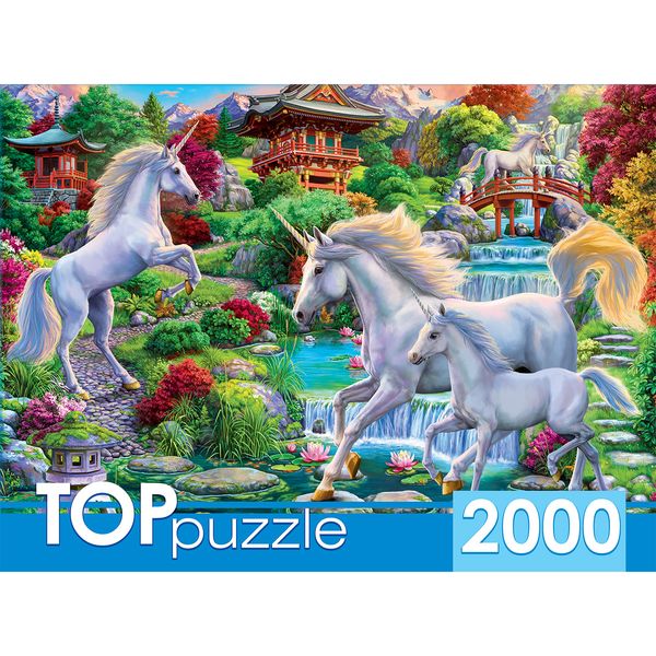 TOPpuzzle. ПАЗЛЫ 2000 элементов. ХТП2000-1593 Единороги в восточном саду