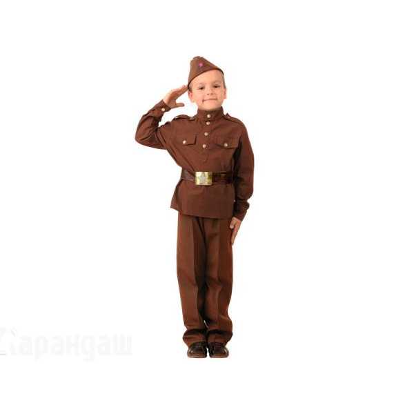 8008 Карнавальный костюм Солдат (Рубашка, брюки, пилотка)  (текстиль) р.32