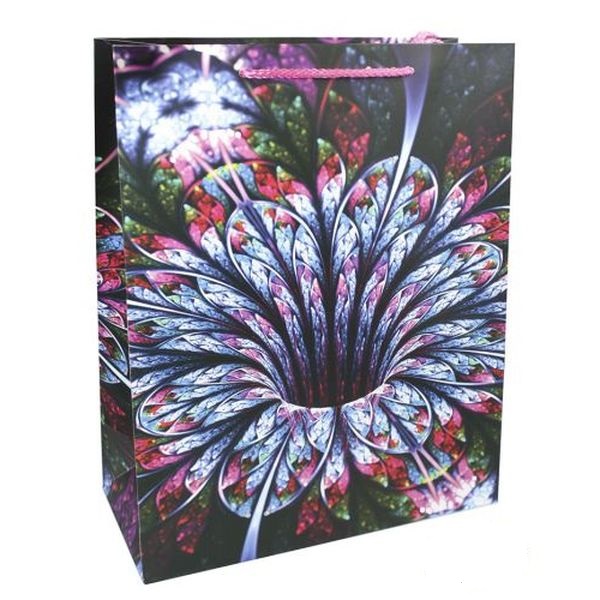 Dream cards Пакет подарочный с матовой ламинацией 26х32х12 см (L) Тропический цветок, 210 г ПП-4113