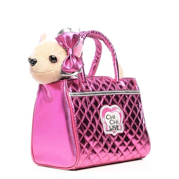 Плюшевая собачка Chi-Chi love  Гламур с розовой сумочкой и бантом, 20 см (Вид 1)