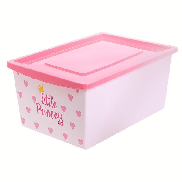 Ящик универсальный для хранения с крышкой  «Принцесса » , объем 30 л, цвет белый 5364566 (Вид 5)