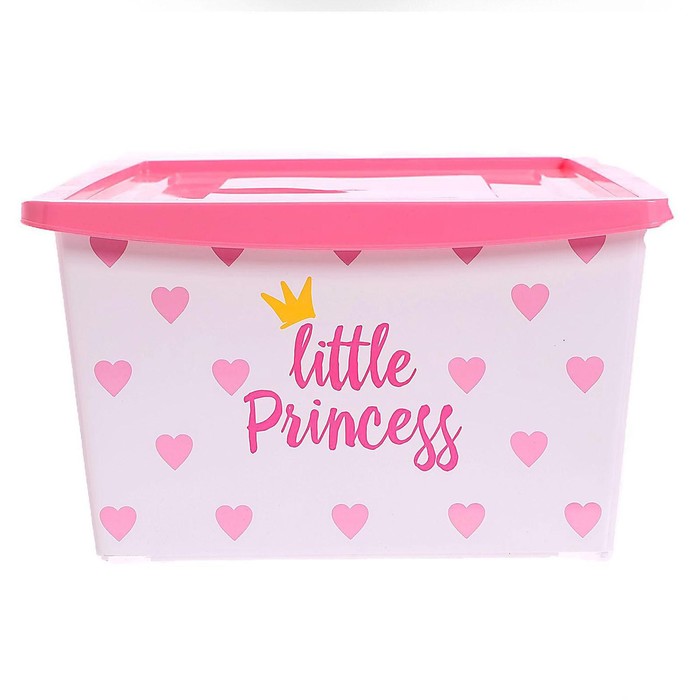 Ящик универсальный для хранения с крышкой  «Принцесса » , объем 30 л, цвет белый 5364566 (Вид 2)
