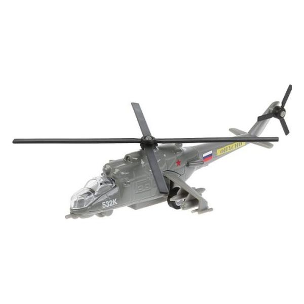 Машина металл Вертолет МИ-24 15см, инерц., открыв.кабина, подвиж.детали в кор. Технопарк в кор2*24шт