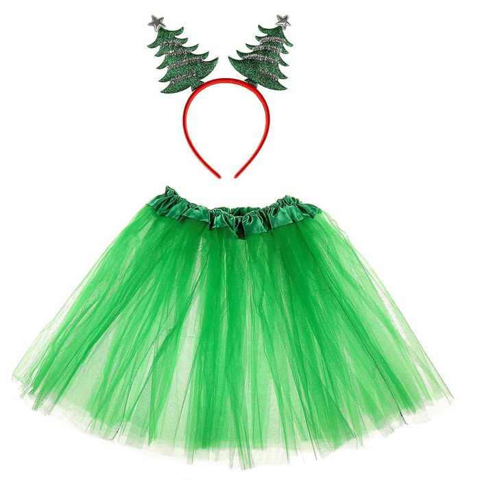 Карнавальный набор Красавица-елочка ободок, юбка   5113335 (Вид 1)