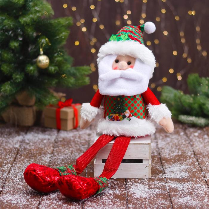 Мягкая игрушка Дед Мороз в новогоднем костюме - длинные ножки 12х62 см   6932404 (Вид 1)