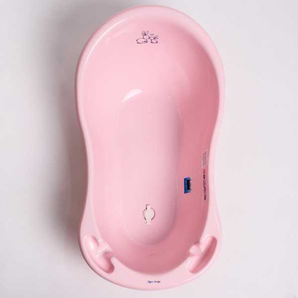 Ванна детская КРОЛИКИ 86 (со сливом) KR-004 розовый (Tega) (Вид 2)