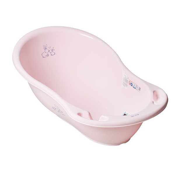 Ванна детская КРОЛИКИ 86 (со сливом) KR-004 розовый (Tega) (Вид 1)