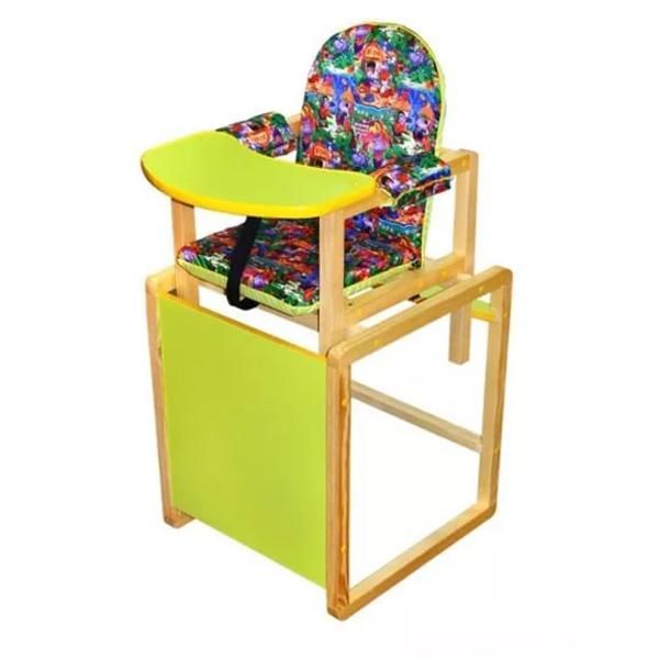 Стул-стул для кормления деревянный Джунгли зеленый СТД0309
