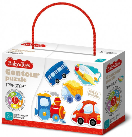 Пазлы контурные Транспорт Baby Toys арт.04118