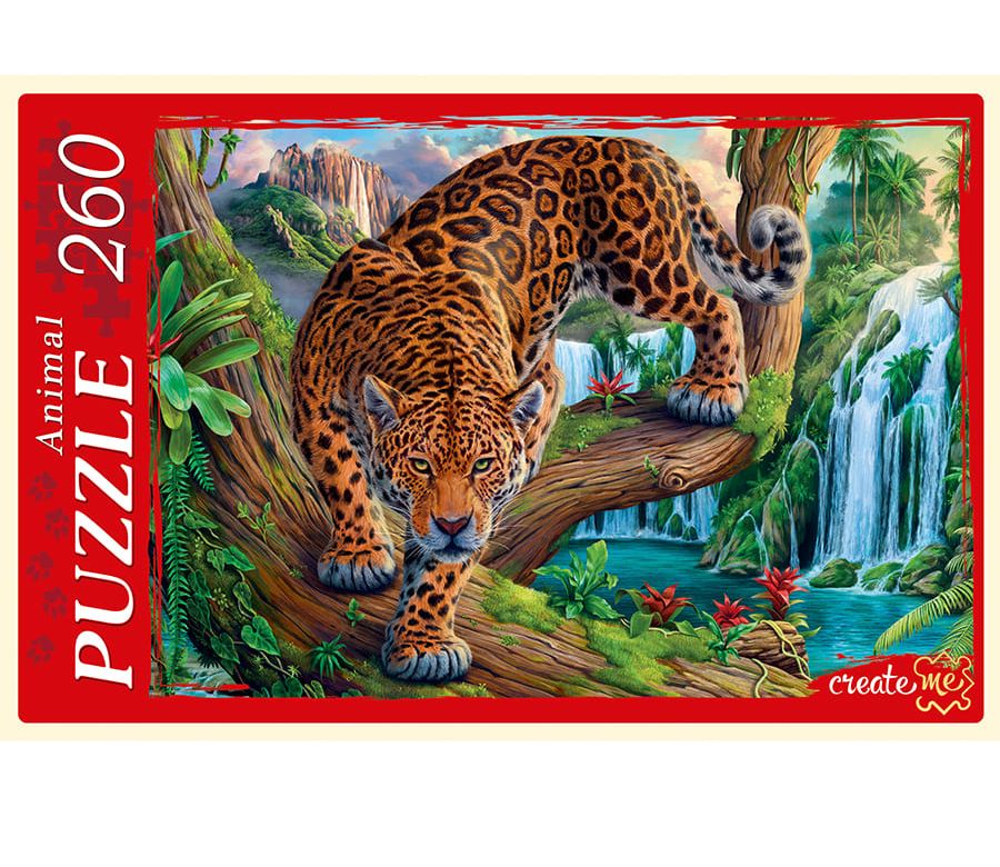 Пазл 260 Леопард и водопад П260-1772