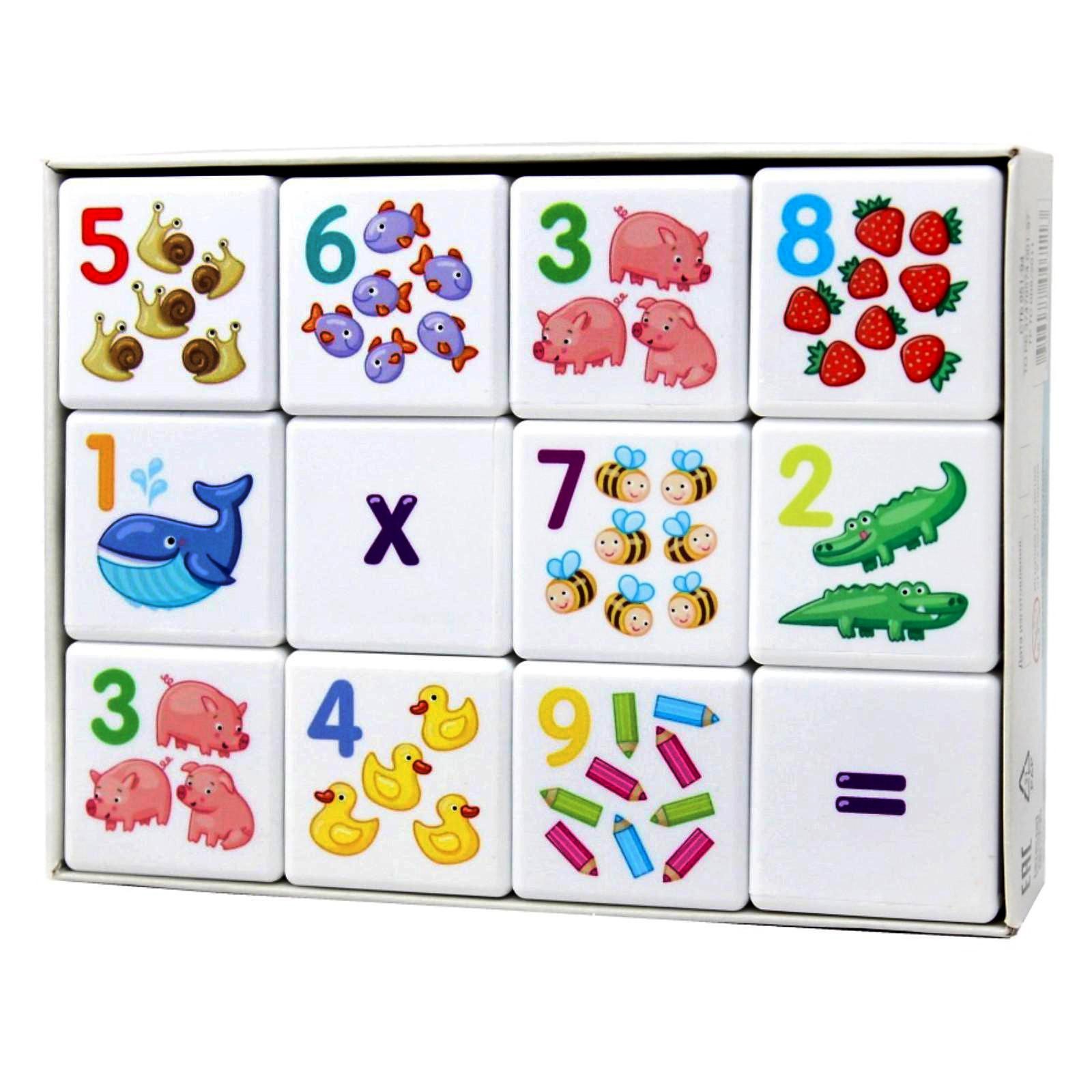 Кубики Кубики для умников. Арифметика 12 шт (без обклейки) арт.00711 (Вид 1)