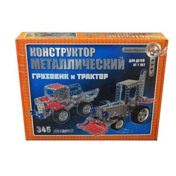 Конструктор металлический Грузовик и трактор (345 эл) арт.00953