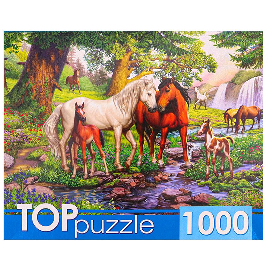 TOPpuzzle. ПАЗЛЫ 1000 элементов. ХТП1000-4146 Лошади в прекрасной долине
