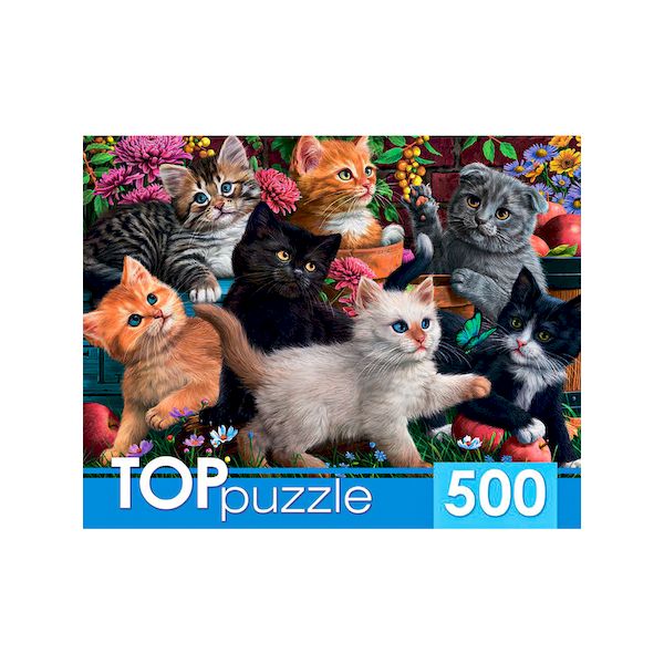 TOPpuzzle. ПАЗЛЫ 500 элементов. ХТП500-6809 Игривые котята (Вид 1)
