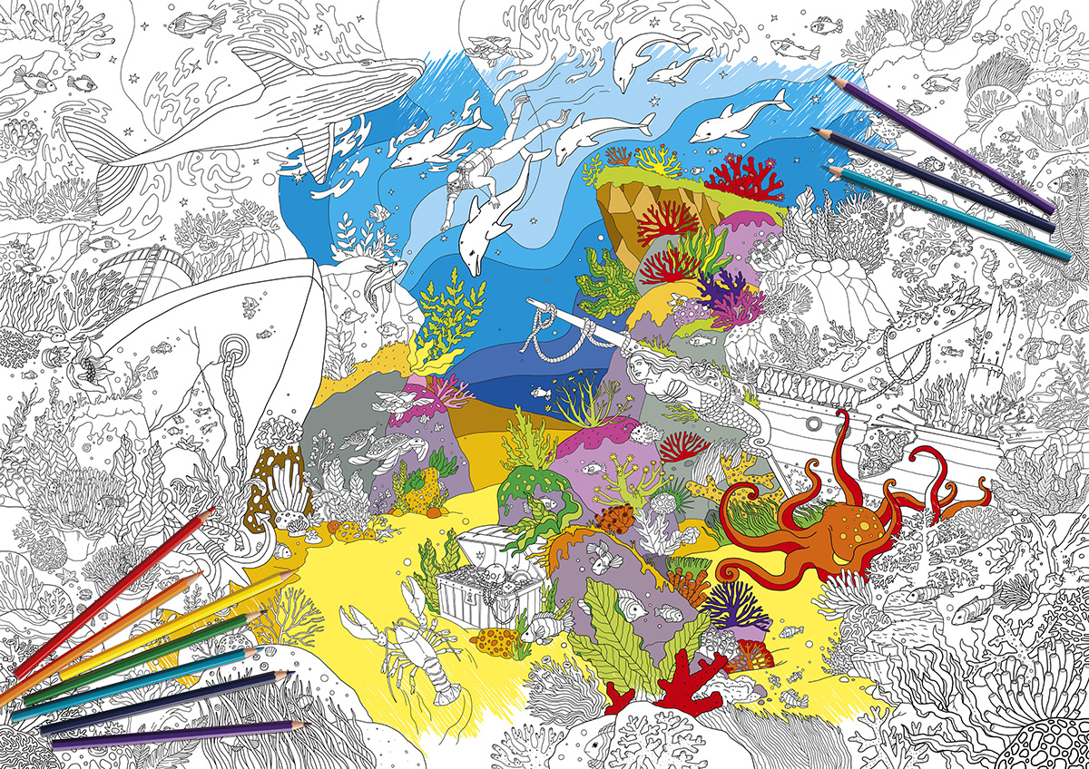 Плакат-раскраска Подводный мир (формат А1) арт.05104 (Вид 4)