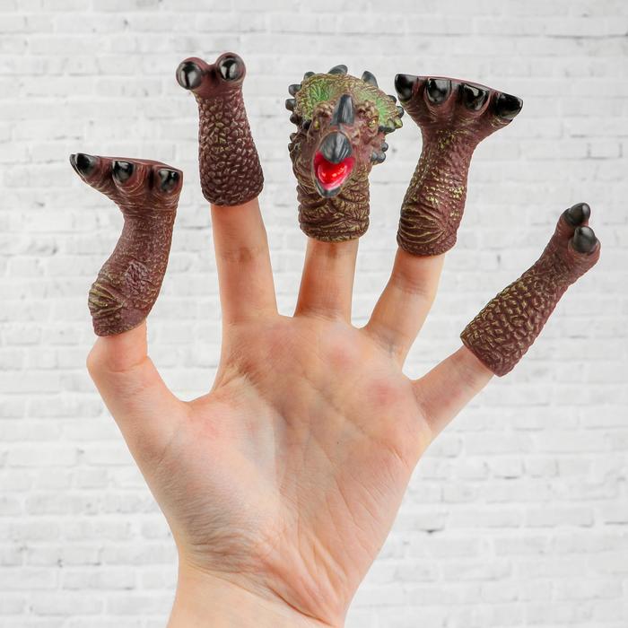 Фигурки на пальцы пальчиковый театр Динозавр 2,5х16,5х20 см   4736797