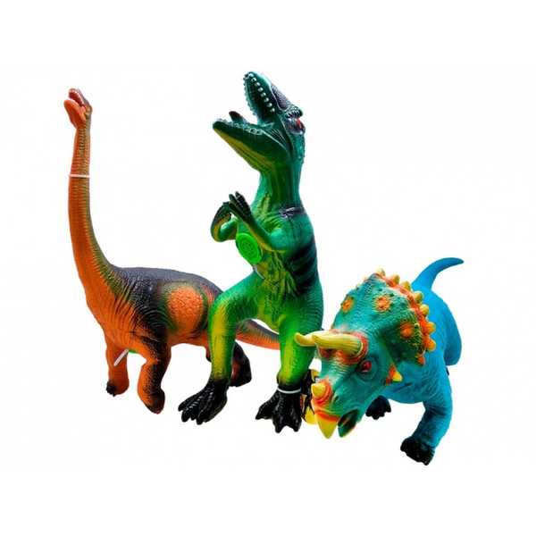 Динозавры большие резиновые музыкальные в ассортименте.Рост 23,44 см.1/30.Арт.3399-17