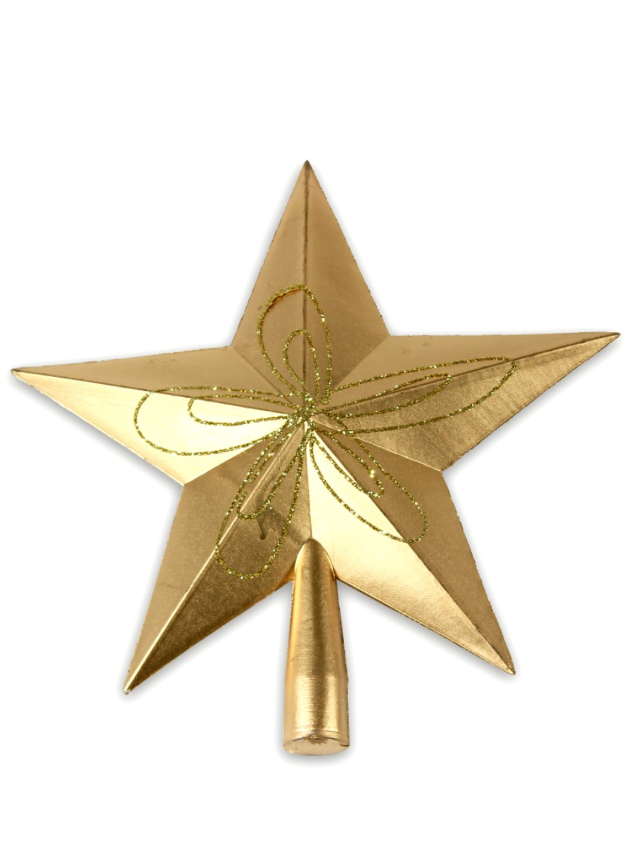 Верхушка на ёлку  Красивая звезда 23х24 см, золотая НУ-0476