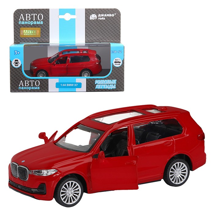 Модель 1:44, BMW X7, красный металлик 1251258JB Автопанорама (Вид 1)