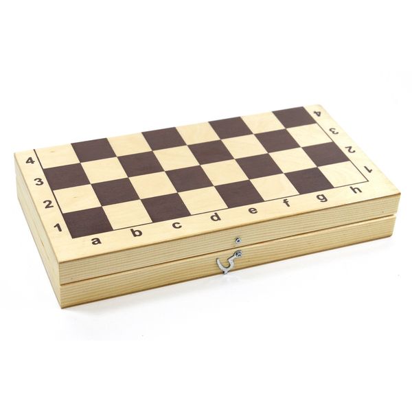 Игра настольная Шашки (деревянная коробка, пласт.фишки, поле 29х29см) арт.02862
