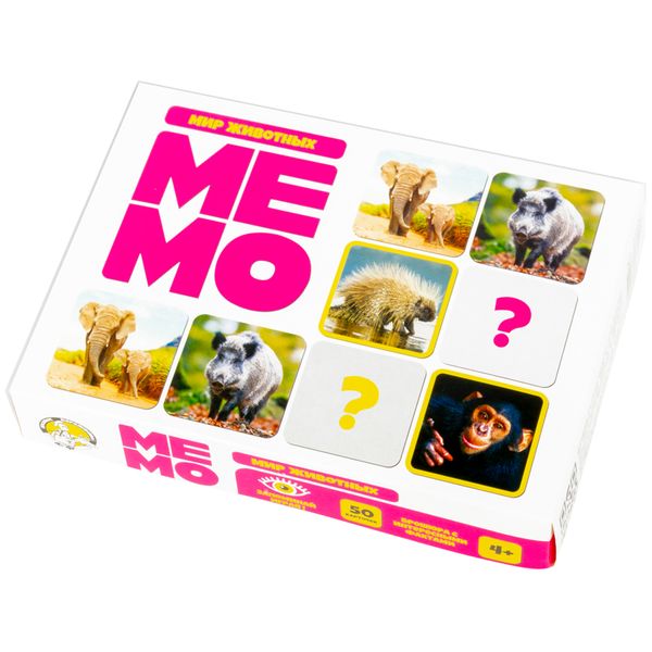 Игра настольная МЕМО Мир животных (50 карточек)