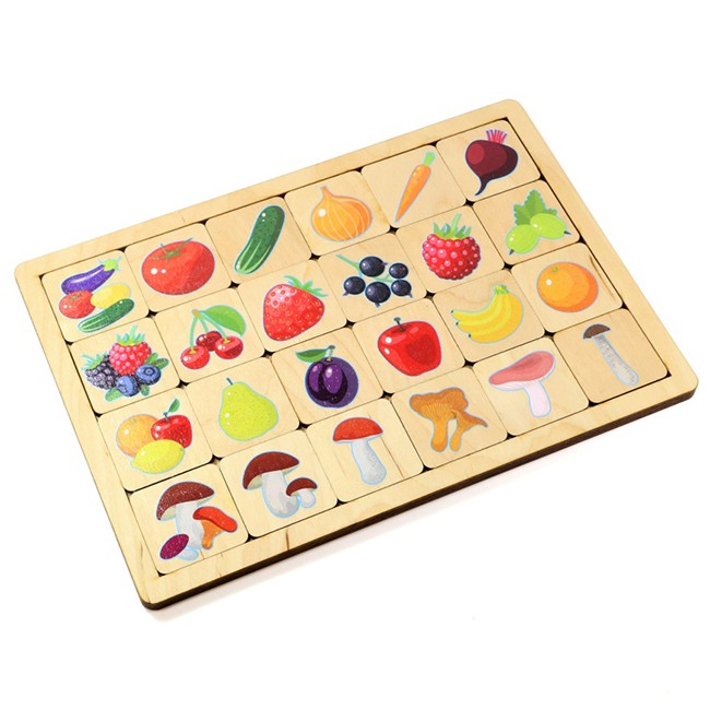 Игра развивающая деревянная Овощи-Фрукты-Ягоды-Грибы арт.00740