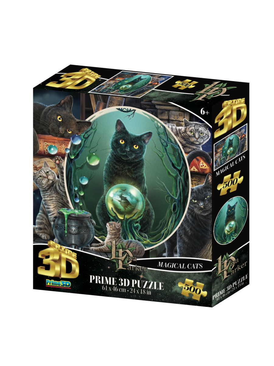 Пазл Super 3D Коллаж Кошки , 500 дет., 6+ Р-р собранного пазла 61 х 46см (арт.32533) игр.-голов.