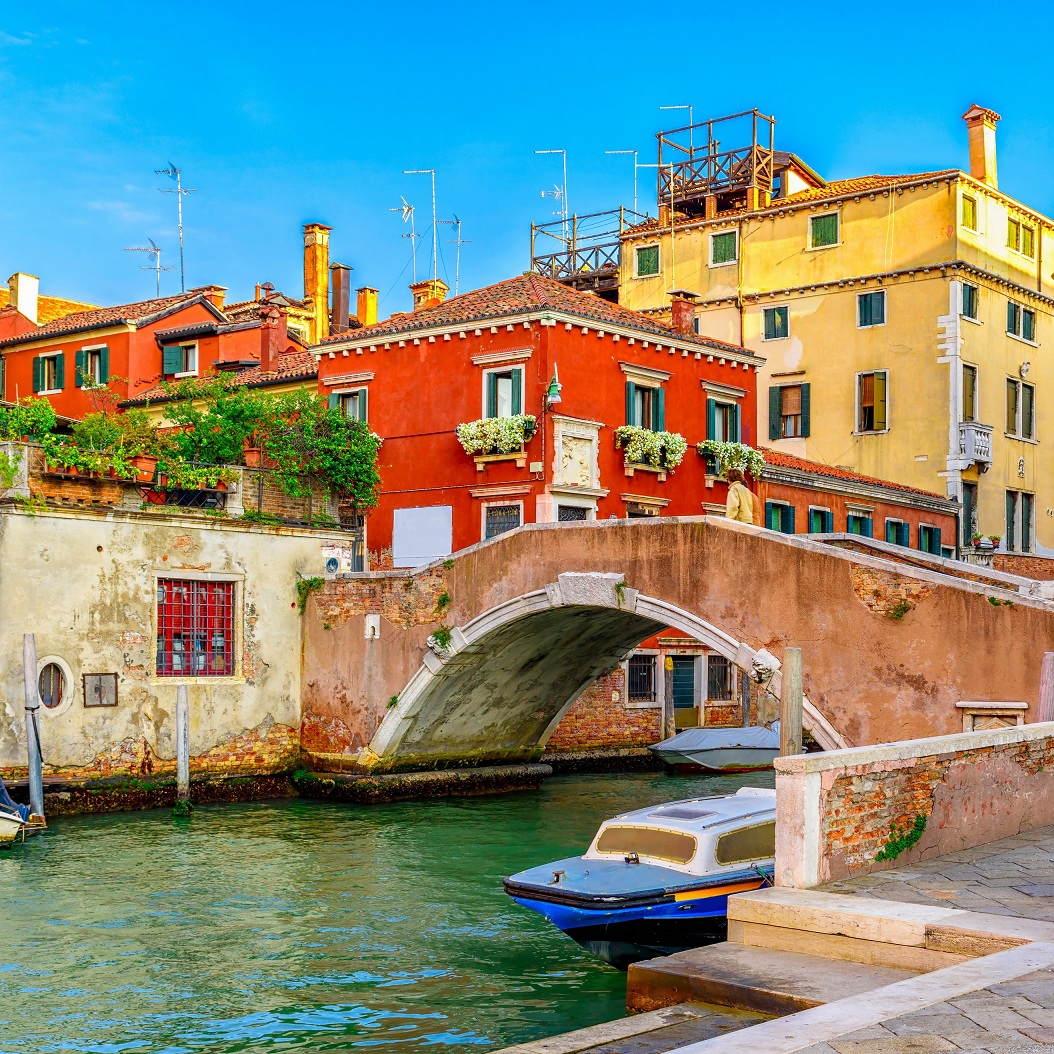 Холст с красками 20х20 по номер. в кор. (14цв.) Красивый вид на мост в Венеции (Арт. ХК-8812) (Вид 1)