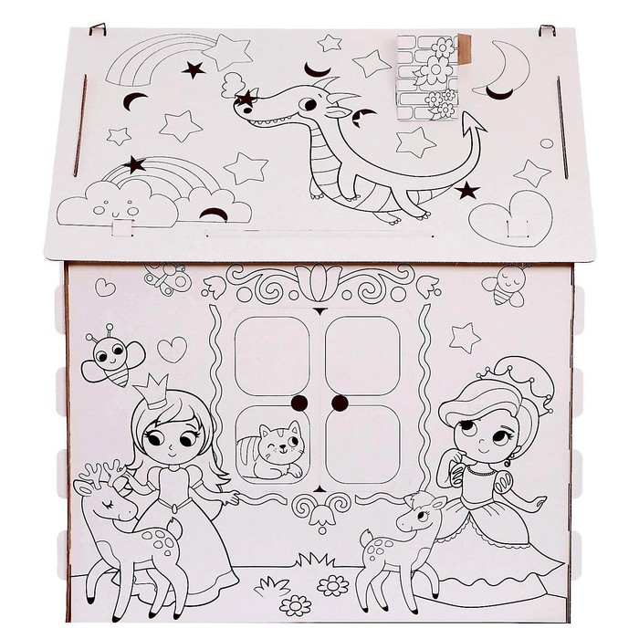 Дом-раскраска из картона Милые принцессы 5091383 (Вид 3)