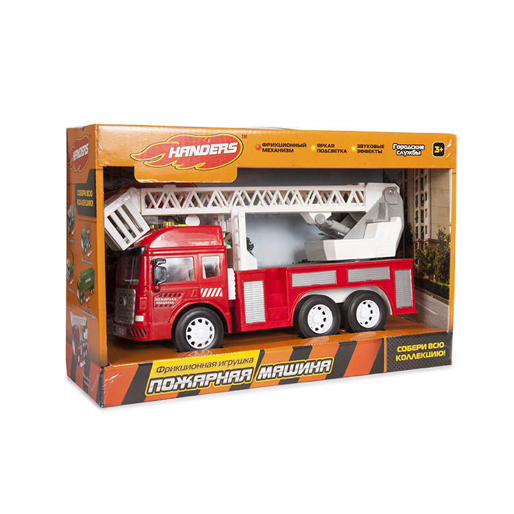 Фрикционная игрушка Handers Городские службы: пожарная машина (31х9,5х15,5 см, свет, звук, подвижн
