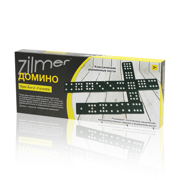 Настольная игра Zilmer Домино (22х9,5х2,5 см, дерево) (10702070/200918/0139632/1, КИТАЙ)