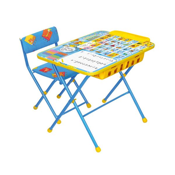 Комплект Ники КУ2П/11 Первоклашка-осень (стол+большой пенал+мягкгий стул) детский складной с рисун