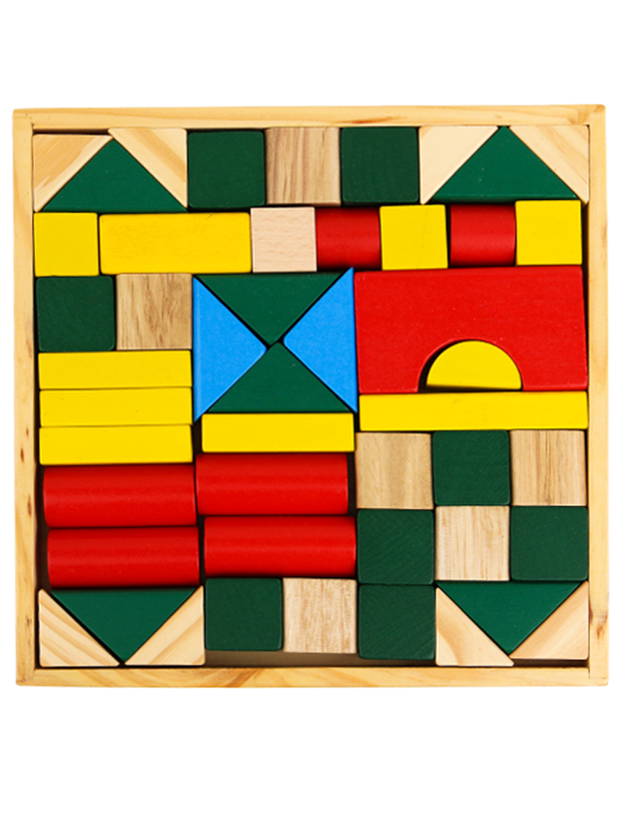 Деревянная игрушка. Конструктор medium (цветные строительные блоки) (23х23см) (Арт. AN02222)