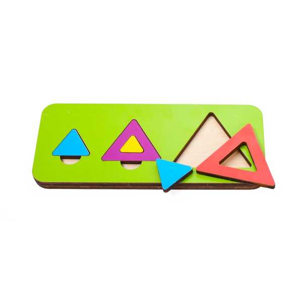Игрушка детская: Вкладыш 6 элементов треугольник (по системе раннего развития) цвет в асс-те (10шт) (Вид 1)