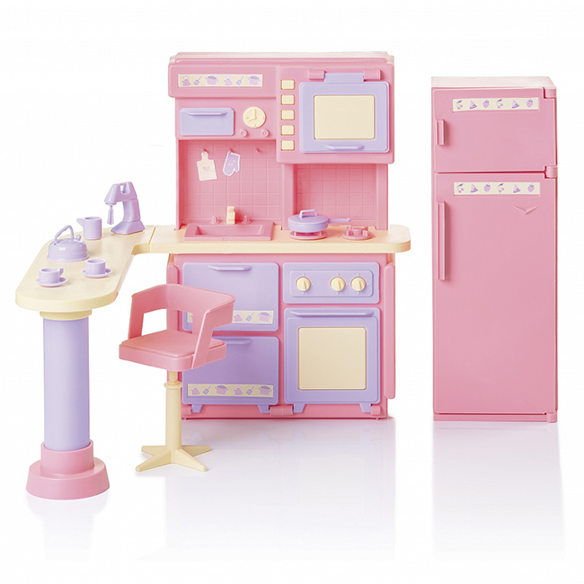 Мебель Кухня Маленькая принцесса розовая С-1436 Огонек  (Вид 1)