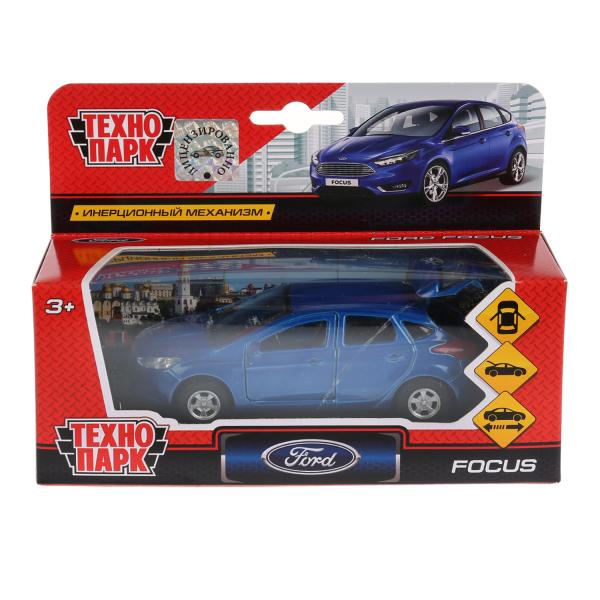 Машина металл FORD Focus хэтч. синий 12см, открыв. двери, инерц. в кор. Технопарк в кор.2*24шт